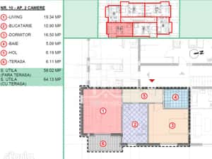 Apartament 2 camere decomandat cu terasa soseaua Leordeni. — miniatura 4