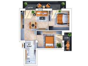 Apartament 3 camere , ESTIMO Apahida — miniatura 2