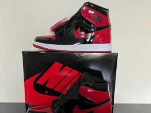 RETRO HIGH Patent Bred Jordan 1 Produs NOU — miniatura 5