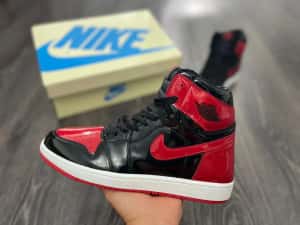 RETRO HIGH Patent Bred Jordan 1 Produs NOU — miniatura 6