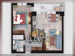 2 camere tip Studio | Comision 0 | Metrou Teclu, Pallady — miniatura 4