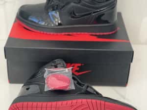 Air Jordan 1 Retro High Black/Black Noir Full Box Verificare Colet — miniatura 3