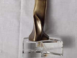 Statuetă Dan Băncilă - Victorie, bronz - H 23cm - Folosită — miniatura 3