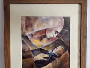 Tablou Pastel 'Mama și Copilul' - Stare Impecabilă - Cadou Ideal